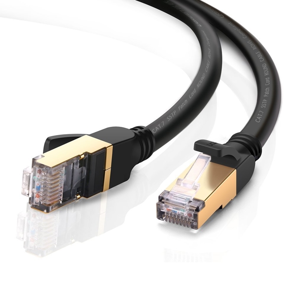 ქსელის კაბელი UGREEN NW107 (11270) Cat 7 STP Ethernet Lan Patch Cord Cable 3m (Black)