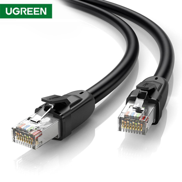 ქსელის კაბელი UGREEN NW121 (70327) Pure Copper Patch Cord Cat8 RJ45 Ethernet Cable 1m (Black)