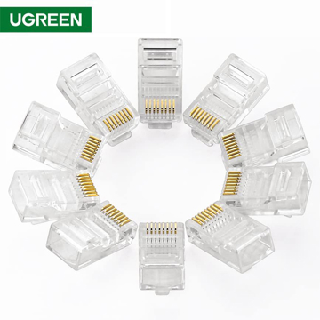 ქსელის კაბელის კონექტორი UGREEN NW110 (20329) RJ45 Network Connector for UTP Cat 5, Cat 5e 10pcs