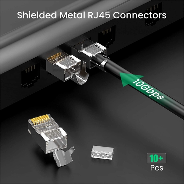 ქსელის კაბელის კონექტორი UGREEN NW123 (70316) 10Gbps Shielded Connector Cat6a Cat7 10PCS