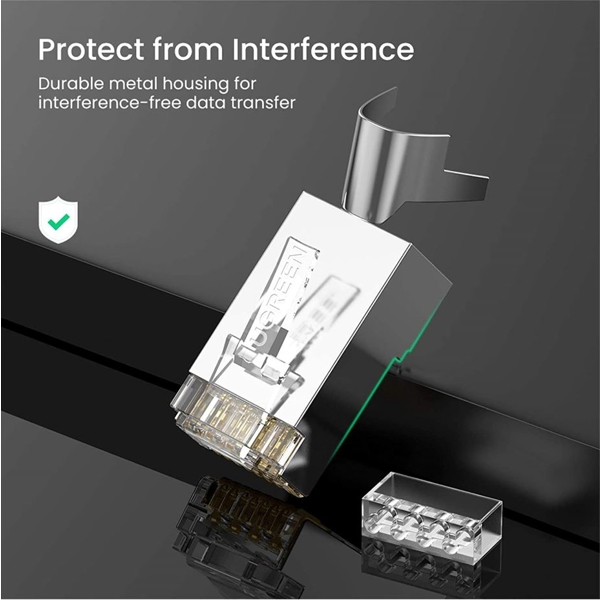 ქსელის კაბელის კონექტორი UGREEN NW123 (70316) 10Gbps Shielded Connector Cat6a Cat7 10PCS