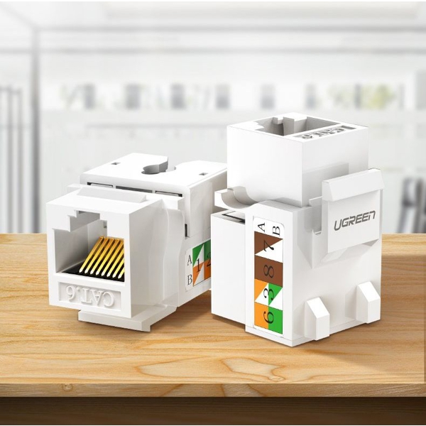 ინტერნეტის როზეტი კედლის RJ45 UGREEN NW143 (80178) Wall Socket internet Cat6 Network RJ45 Modules EOL