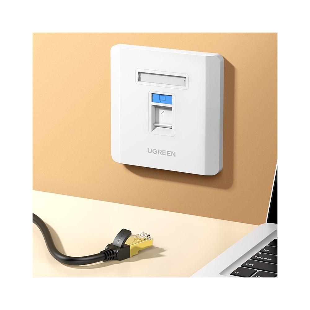 ინტერნეტის როზეტი UGREEN NW144 (80180) Wall Socket internet RJ45 Wall Plate Single Port საფარი