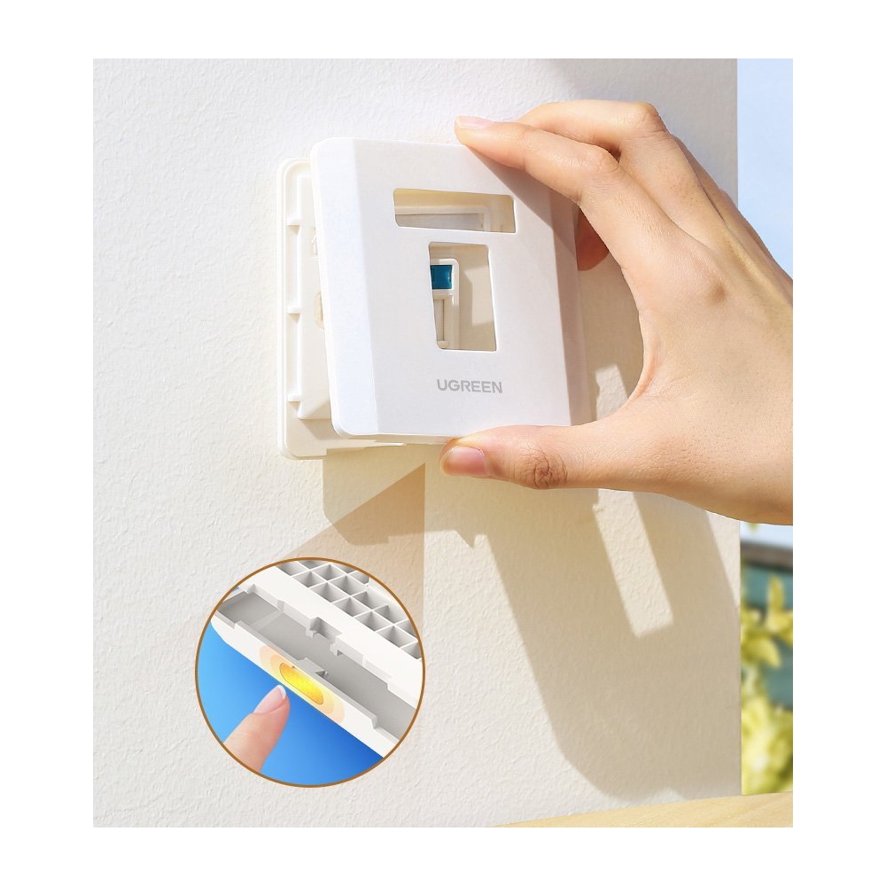 ინტერნეტის როზეტი UGREEN NW144 (80180) Wall Socket internet RJ45 Wall Plate Single Port საფარი