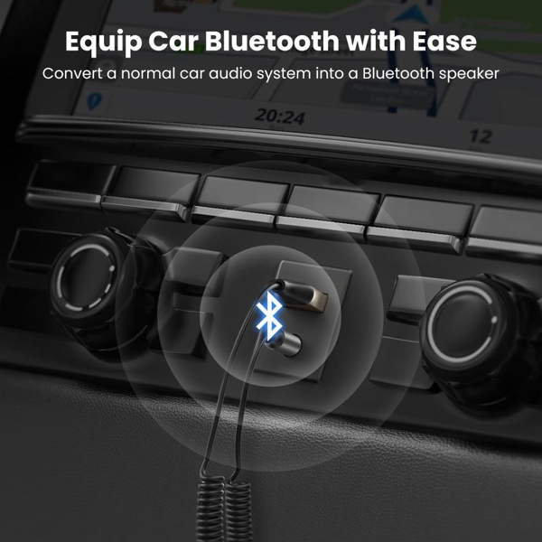 UGREEN CM309 (70601) USB to Aux Car Bluetooth 5.0 Receiver Audio Adapter Black