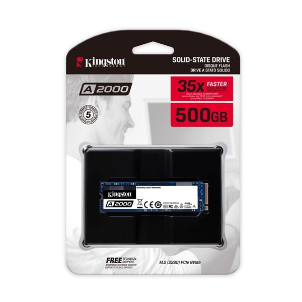 მყარი დისკი SSD M.2 Kingston 500GB A2000 NVMe PCIe 3.0 4x 2280