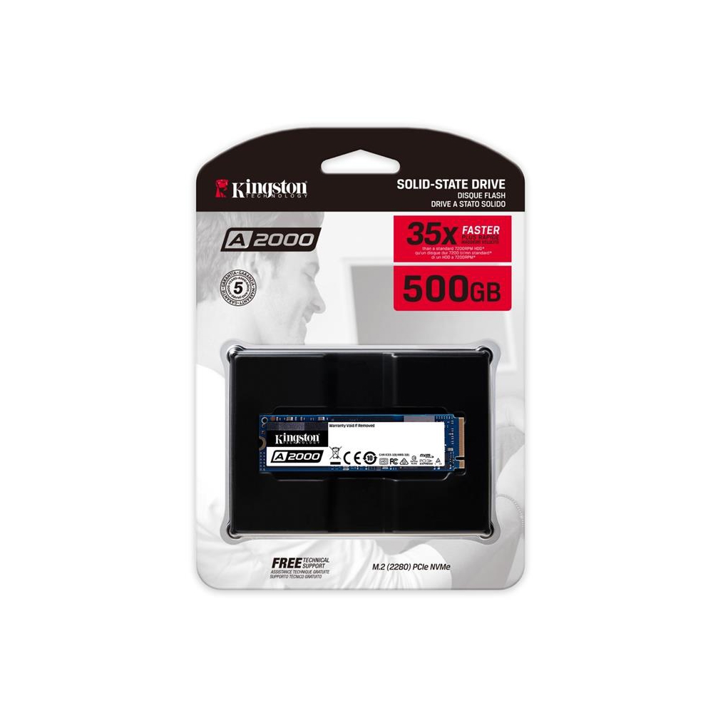 მყარი დისკი SSD M.2 Kingston 500GB A2000 NVMe PCIe 3.0 4x 2280