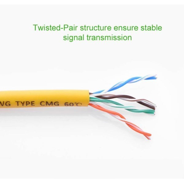 UTP LAN კაბელი UGREEN NW103 (30642) Cat5e Patch Cord UTP Lan Cable, 10m, Yellow