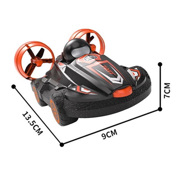 წყლის მანქანა JJRC Q86 2 In 1 Amphibious RC Hovercraft Boat Stunt Drift Car Black