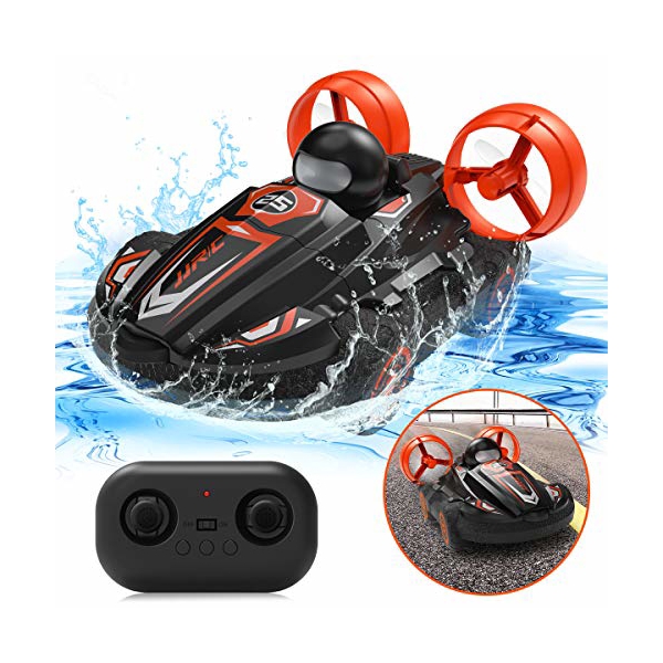 წყლის მანქანა JJRC Q86 2 In 1 Amphibious RC Hovercraft Boat Stunt Drift Car Black