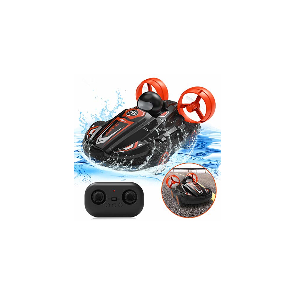 წყლის მანქანა JJRC Q86 2 In 1 Amphibious RC Hovercraft Boat Stunt Drift Car Black