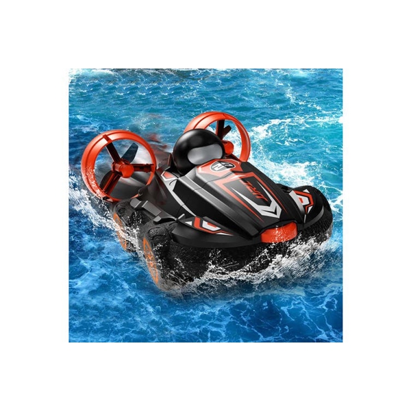 წყლის მანქანა JJRC Q86 2 In 1 Amphibious RC Hovercraft Boat Stunt Drift Car Black