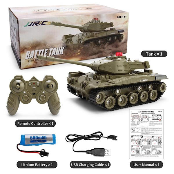 სათამაშო ტანკი JJRC Q85 1:30 2.4G Remote Control Car Tank Green