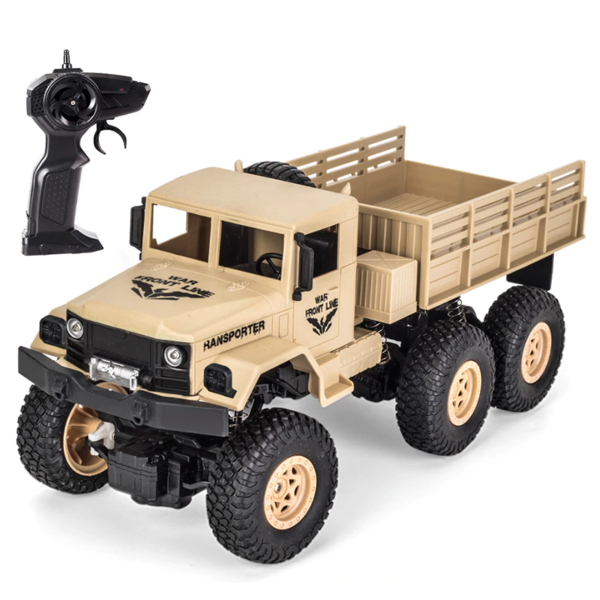 სათამაშო მანქანა JJRC Q69 2.4G Six-wheeled RC Military Truck Yellow