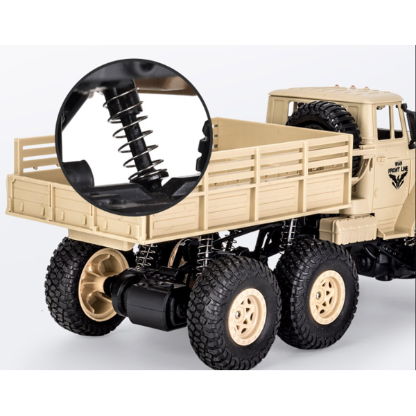 სათამაშო მანქანა JJRC Q69 2.4G Six-wheeled RC Military Truck Yellow