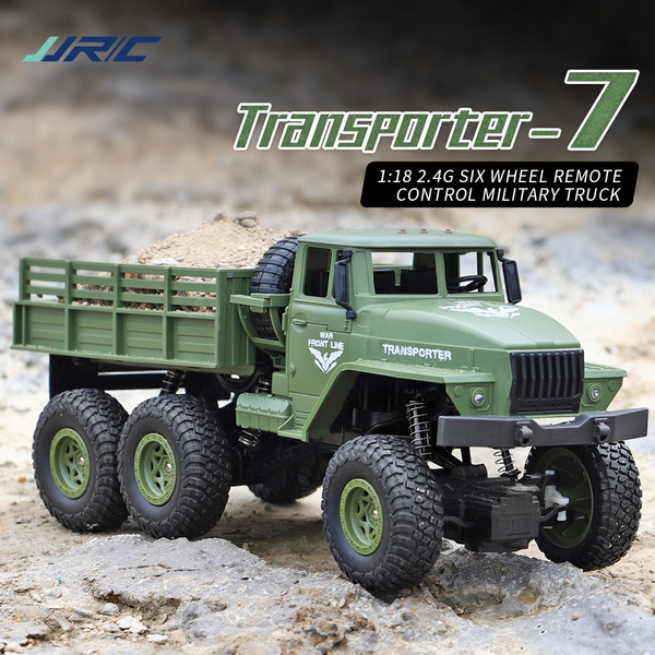 სათამაშო მანქანა JJRC Q68 2.4G 4WD RC Vehicle Off-Road Military Truck Carl Green