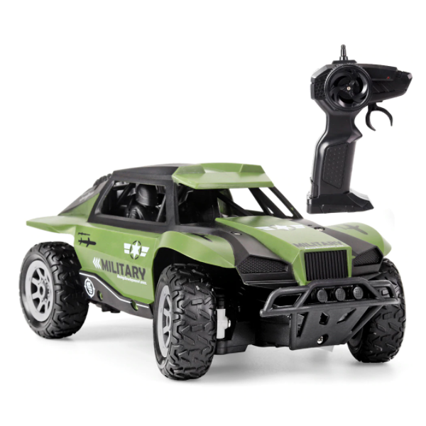 სათამაშო მანქანა JJRC Q67 2.4G 1:20 Military Short RC Truck Off-road Car 10-12km/h RC Drift Car Green