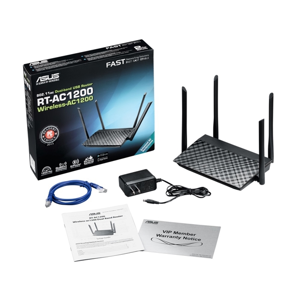 როუტერი Asus RT-AC1200 Wireless Router Black (90IG0211-BM3D00)