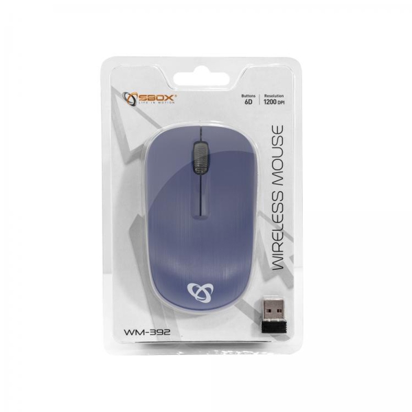 მაუსი SBOX WM-392BL Wireless Mouse 1200 DPI Blue