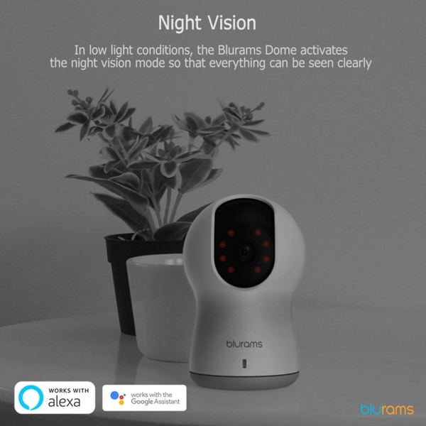 ვიდეო სათვალთვალო კამერა Blurams A30C Dome Pro Security Camera 1080p Wifi Two-Way Audio Night Vision Works with Alexa 360 Degree