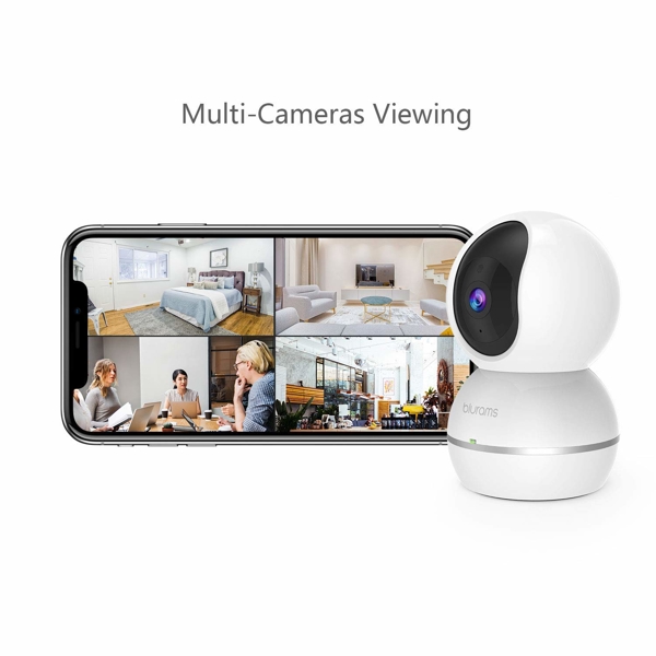 ვიდეო სათვალთვალო კამერა Blurams S15F Snowman Security Camera 1080p Wifi Two-Way Audio Night Vision Works with Alexa 360 Degree