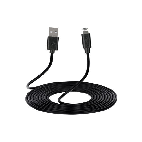 USB კაბელი 2E Cable USB 2.0 to Lightning Cable Single Molding Type Black 1m