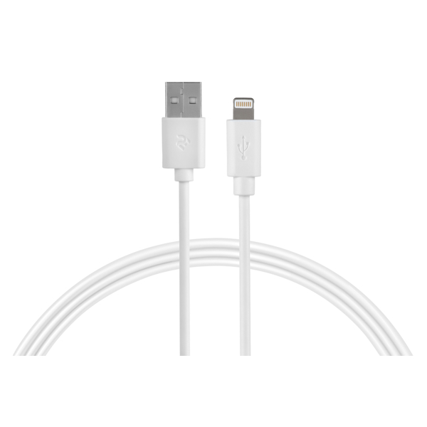 USB კაბელი 2E Cable USB 2.0 to Lightning Cable Single Molding Type White 1m