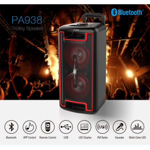 კარაოკე დინამიკი Fenda PA938 80 W, Bluetooth 4.2 Party Speaker Black