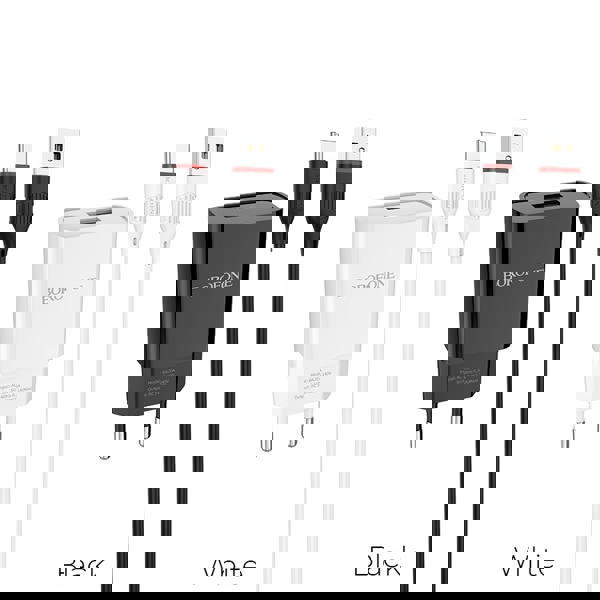 BOROFONE BA20A Sharp single port charger set(Type-C)(EU) Black