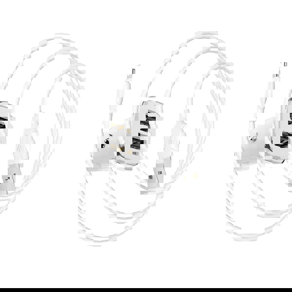 მანქანის USB დამტენი BOROFONE BZ12 Lasting power double port in-car charger set(Lightning) white
