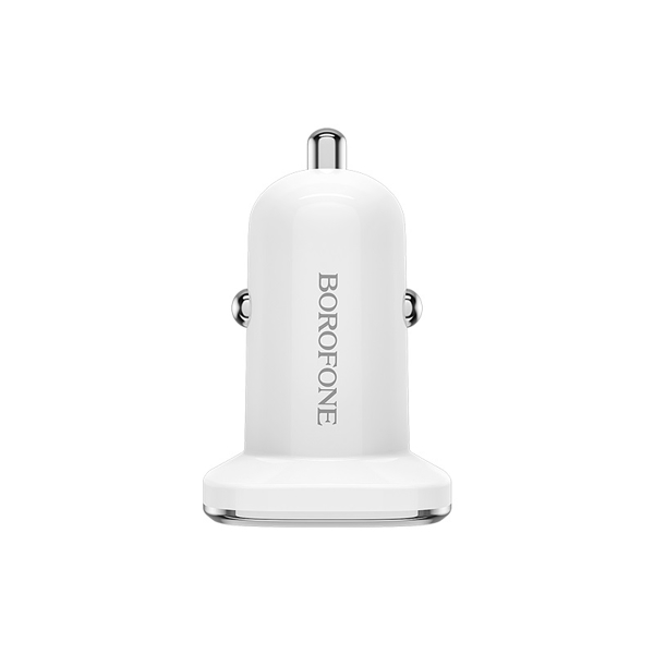 მანქანის USB დამტენი BOROFONE BZ12 Lasting power double port in-car charger set(Lightning) white