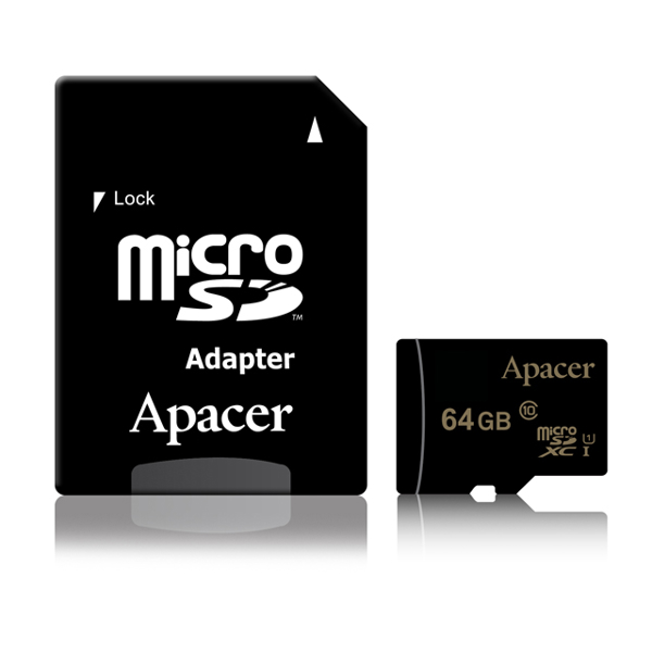 SD ბარათი Apacer 64GB SDXC C10 UHS-I U1