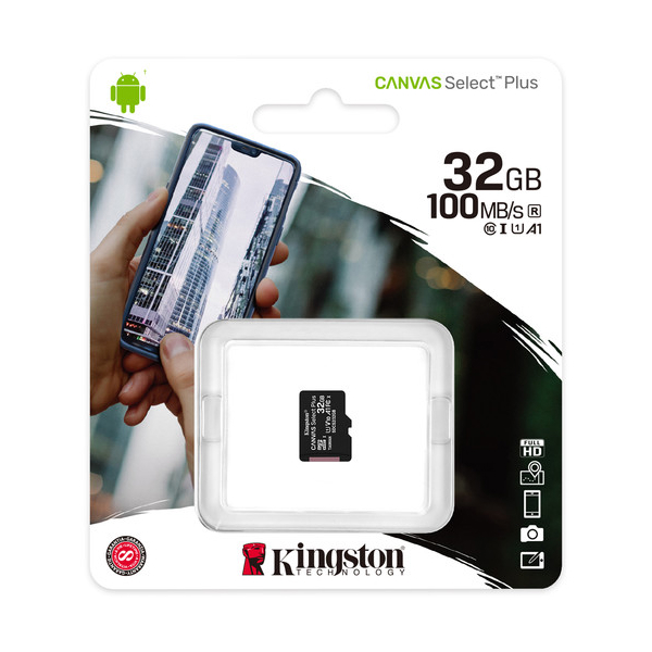 მეხსიერების ბარათი Kingston MicSD 32GB SDCS2/32GBSP (SINGLE PACK WO ADAPTER)