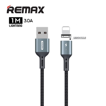 USB კაბელი REMAX Cigan Series 3.0A Powerful Magnet Connection Data Cable RC-156i lightning 1m black