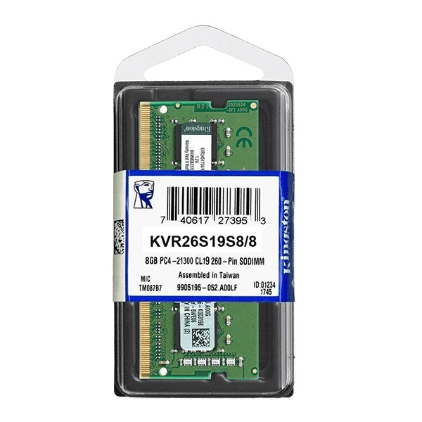 ოპერატიული მეხსიერება Kingston KVR26S19S8/16 16GB DDR4 2666Mhz SODIMM (KVR26S19S8/8)