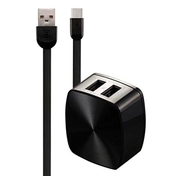 REMAX 2.4 A Dual USB Charger & Data Cable for Micro RP-U215 black