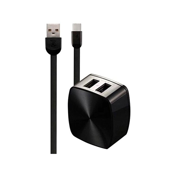 დამტენი REMAX 2.4 A Dual USB Charger & Data Cable for Micro RP-U215 black