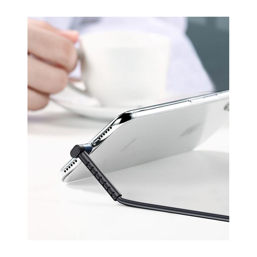 USB კაბელი მობილურის დამჭერით REMAX Joy Series 2 In 1 Data Cable & Phone Holder RC-100i 1m black