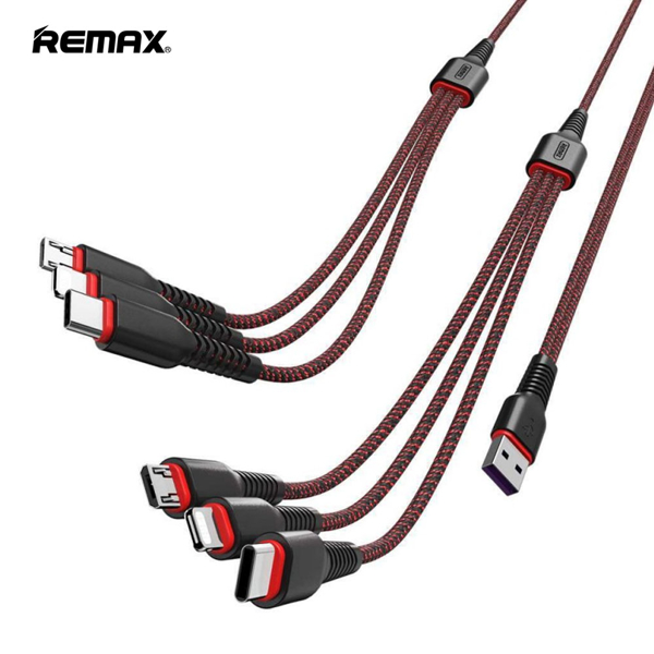 USB კალები REMAX Share Series 6 In 1 Charging Cable RC-153 black-red