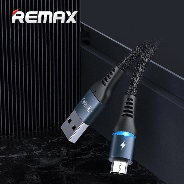 USB კაბელი REMAX Colorful Light 2.4A Data Cable RC-152m 1m Black