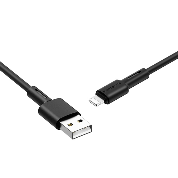 BOROFONE BX31 Soft silicone charging data cable for Lightning 1m Black