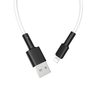 USB კაბელი BOROFONE BX31 Soft silicone charging data cable for Lightning 1m White