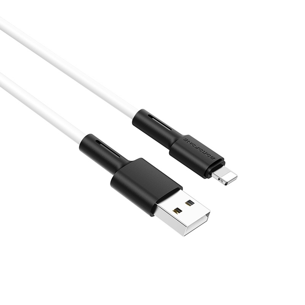 USB კაბელი BOROFONE BX31 Soft silicone charging data cable for Lightning 1m White