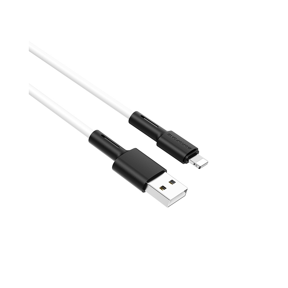 USB კაბელი BOROFONE BX31 Soft silicone charging data cable for Lightning 1m White