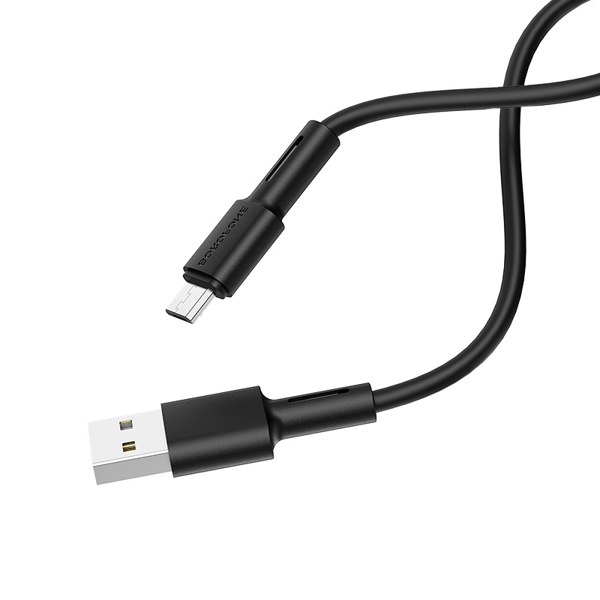 BOROFONE BX31 Soft silicone charging data cable for Micro-USB 1m Black