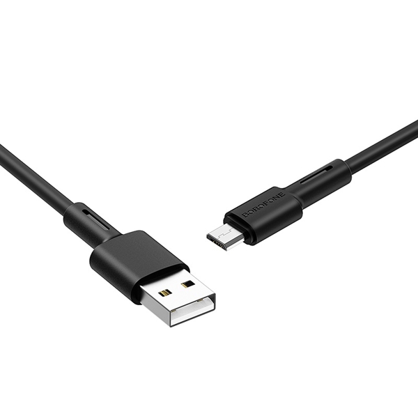 BOROFONE BX31 Soft silicone charging data cable for Micro-USB 1m Black