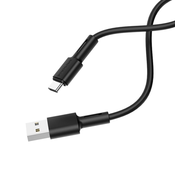 USB კაბელი BOROFONE BX31 Soft silicone charging data cable for Type-C 1m Black