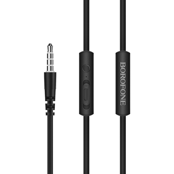 ყურსასმენი BOROFONE BM37 Noble sound wire control earphones with mic 1.2m Black