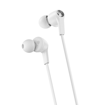 ყურსასმენი BOROFONE BM37 Noble sound wire control earphones with mic 1.2m White