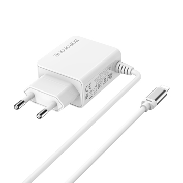  BOROFONE BA35A Brilliant dual port charger(Lightning)(EU) 1m White